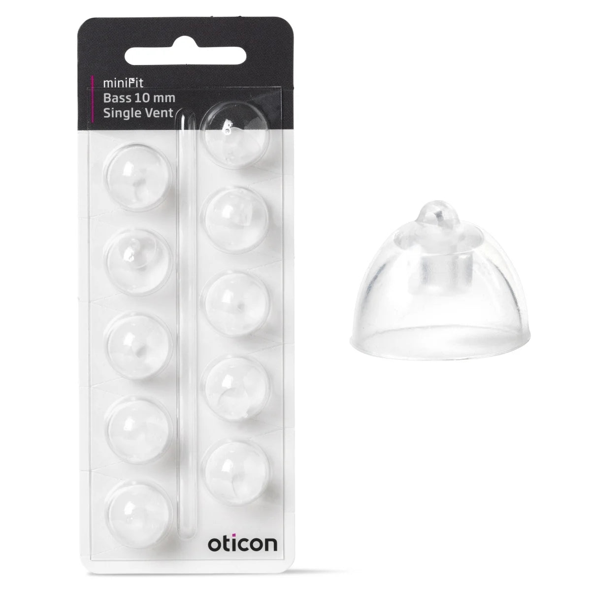 Oticon 10mm Single Vent Bass Domes